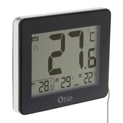 thermometre intext avec sonde filaire 82x99mm noir otio 1